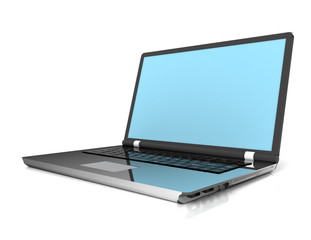 3D laptop computer isolated on white