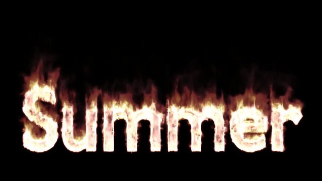 Animated burning or engulf in flames text dummer. Black background, fire has transparency and isolated and easy to loop, mask included.