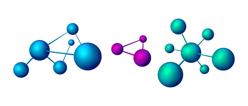 Molecule and molecular structure. Isolated atoms vector illustration. © Vitaly