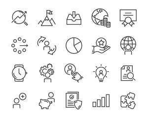 set of work icons, such as working, career, job, search, person, recruitment and more