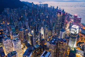 Top down of Hong Kong business district