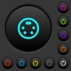 S-video connector dark push buttons with color icons