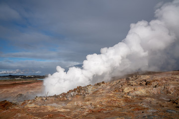 Fototapeta na wymiar Geothermal springs in Iceland