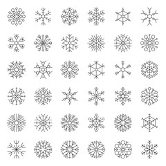 Snowflakes icon pixel perfect editable stroke