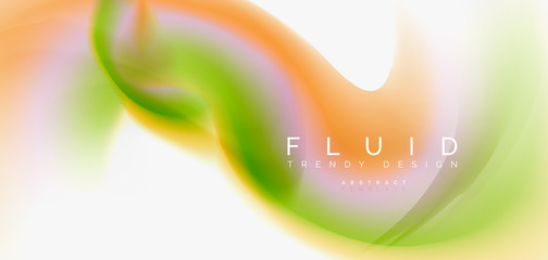 Color flowing wave, trendy liquid design template