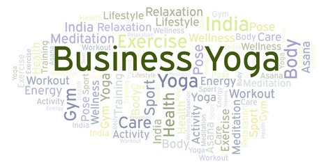 Business Yoga word cloud.