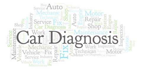 Obraz premium Car Diagnosis word cloud.
