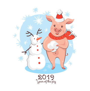 2019 Year of The Pig Greeting Card