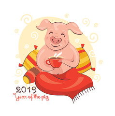 2019 Year of The Pig Greeting Card