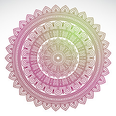 Round gradient mandala on white isolated background