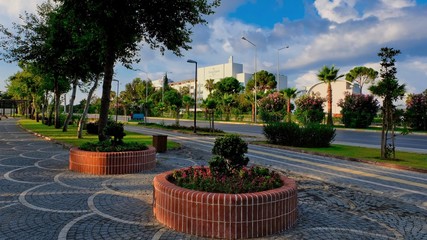 Park area on the roads in Alanya