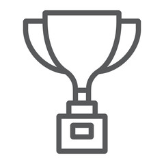 Award cup line icon, win and prize, trophy cup sign, vector graphics, a linear pattern on a white background, eps 10.