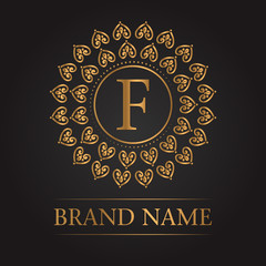 Luxury gold template monogram