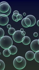 Dark background green mesh bubbles. Wallpaper, texture with bubble. 3D illustration