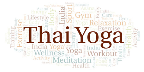 Obraz premium Thai Yoga word cloud.