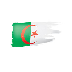 Naklejka premium Algeria flag, vector illustration on a white background