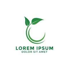 Green leaf logo icon design template vector