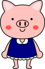 Pig child's emotional expression