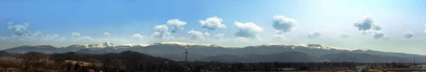 Karkonosze panorama snieżka góry dolnośląskie © Hez
