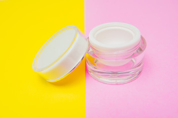 cosmetic product colorful background
