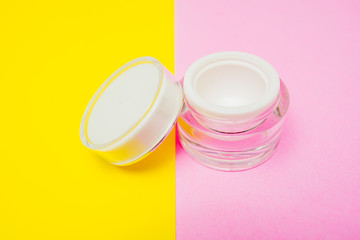 cosmetic product colorful background