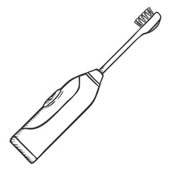 Obraz premium Vector Cartoon Illustration - White Tube of Toothpaste with Toothbrush