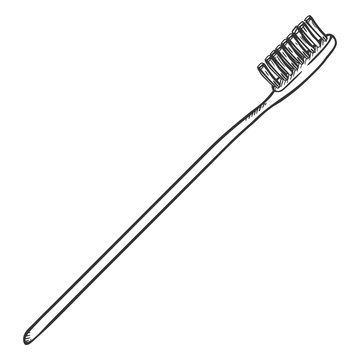 recommend clip art: Vector Cartoon Illustration - White Tube of Toothpaste with Toothbrush