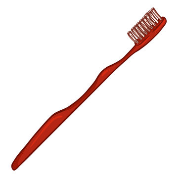 recommend clip art: Vector Cartoon Illustration - White Tube of Toothpaste with Toothbrush