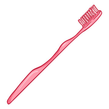 recommend clip art: Vector Cartoon Illustration - White Tube of Toothpaste with Toothbrush