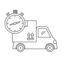 delivery service truck with chronometer