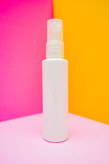 cosmetic product colorful background