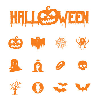 Halloween icon symbol set
