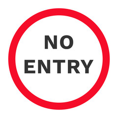 NO ENTRY sign. Red circle. Vector icon.