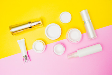 cosmetic product colorful background