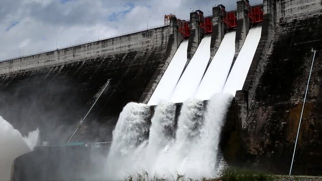 Large gate dam that drains the water system.