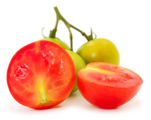  Tomatoes isolated on white.