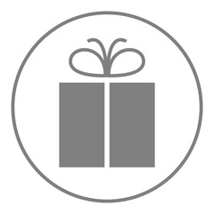 Gift box with bow. Vector icon.