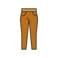 female trouser, filled color outline editable stroke