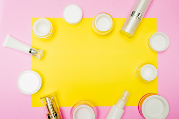 cosmetic product colorful background