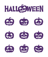 Halloween pumpkin icon set