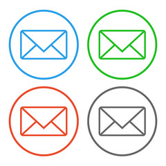 ENVELOPE icons set. MESSAGE buttons. Vector.