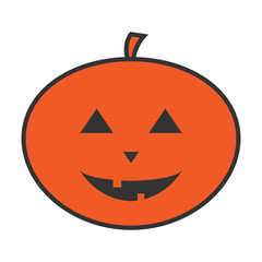 Orange Halloween pumpkin. Jack o lantern. Vector.