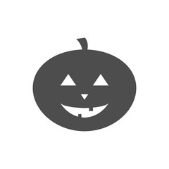 Smiling pumpkin. Jack o'lantern silhouette. Halloween symbol. Vector.