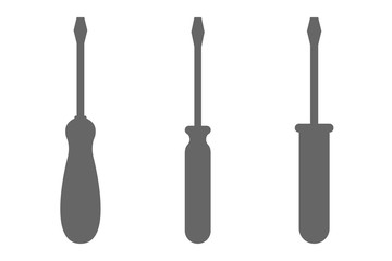 Slotted screwdrivers. Vector.