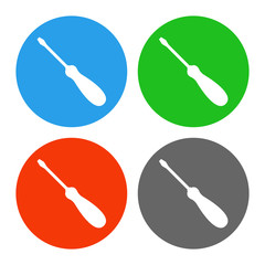 SLOTTED SCREWDRIVER icons set. Vector..