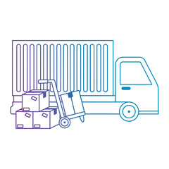 delivery service truck with cart