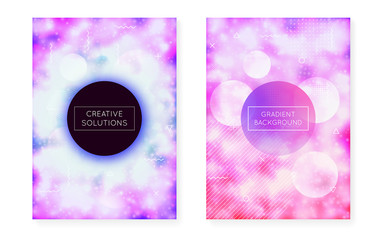 Luminous cover with liquid neon shapes. Purple fluid. Fluorescent background with bauhaus gradient. Graphic template for flyer, ui, magazine, poster, banner and app. Vibrant luminous cover.
