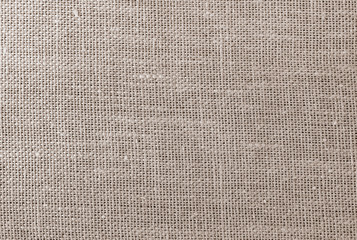 Plakat Texture of rough linen fabric. Toned. With a dark vignette.