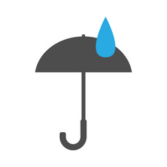 KEEP DRY symbol. UMBRELLA and WATER DROP. Vector icon.