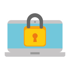 laptop computer with padlock